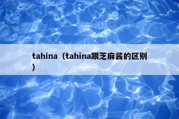 tahina（tahina跟芝麻酱的区别）